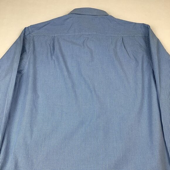 Izod Men’s Large Plaid Shirt Button Down Up Long Sleeves Blue White Check - Picture 14 of 14